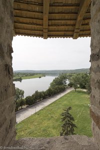 Aussicht aus dem Turmfenster der Festung von Soroca auf den Dnister