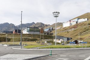 Grenze bei Pas de la Casa zum Fürstentum Andorra