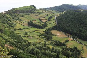 Felderwirtschaft zwischen Sete Cidades und dem Rand der Caldeira