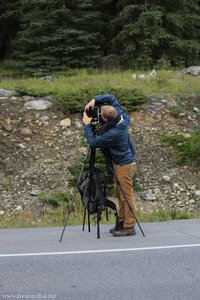 einer der vielen Fotografen im Jasper Nationalpark