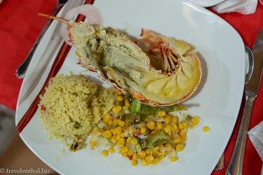 Lobster-Essen in Spezialitätenrestaurant des Club Amigo Atlantico