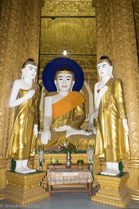 Buddha-Schreine mit viel Gold