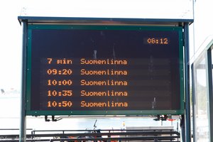 Abfahrtszeiten der Fähre nach Suomenlinna