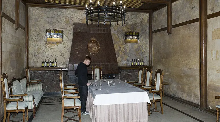 Verkostungssaal im Weinkeller von Milestii Mici in Moldawien