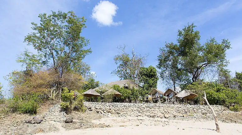 Strand und Restaurant bei den Mekongfällen