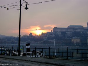 Sonnenuntergang von der Donaupromenade gesehen