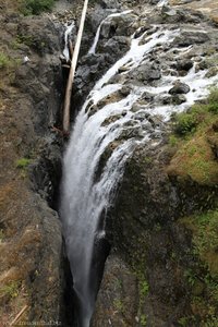 das Wasser verschwindet in einer Spalte - Englishman River Falls