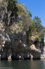 Felsen aus Muschelkalk beim Embalse Hanabanilla