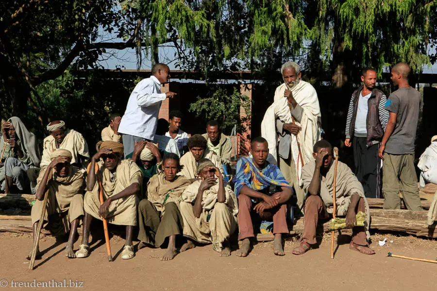 Pilger zur Weihnachtspilgerei in Lalibela