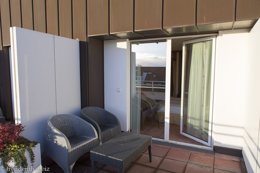 Zugang vom Zimmer auf die Dachterrasse