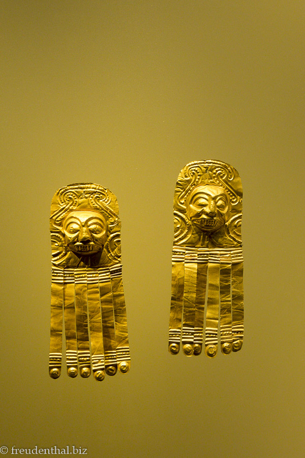 Körperschmuck der Muisca Indianer im Museo del Oro von Bogota