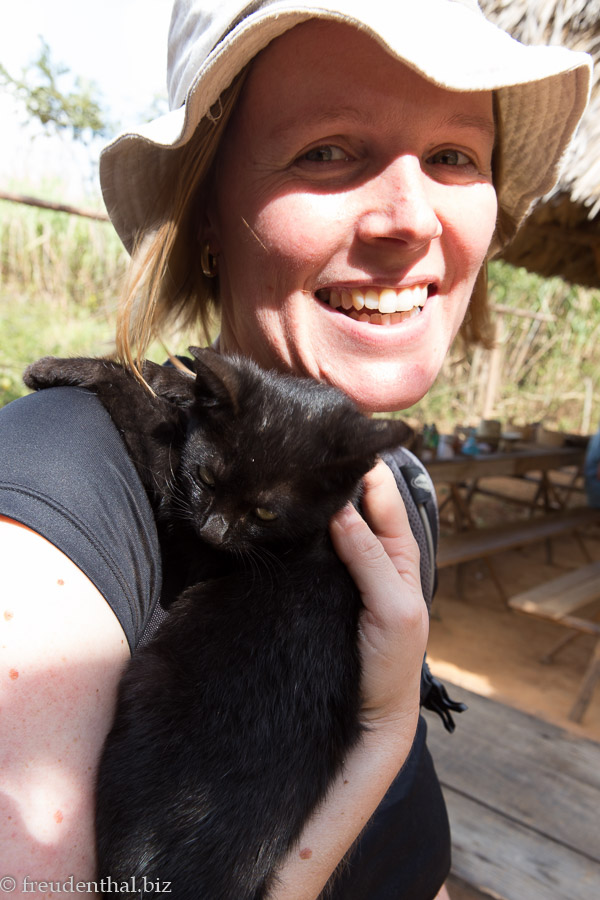 Anne beim Reitausflug mit Kätzchen