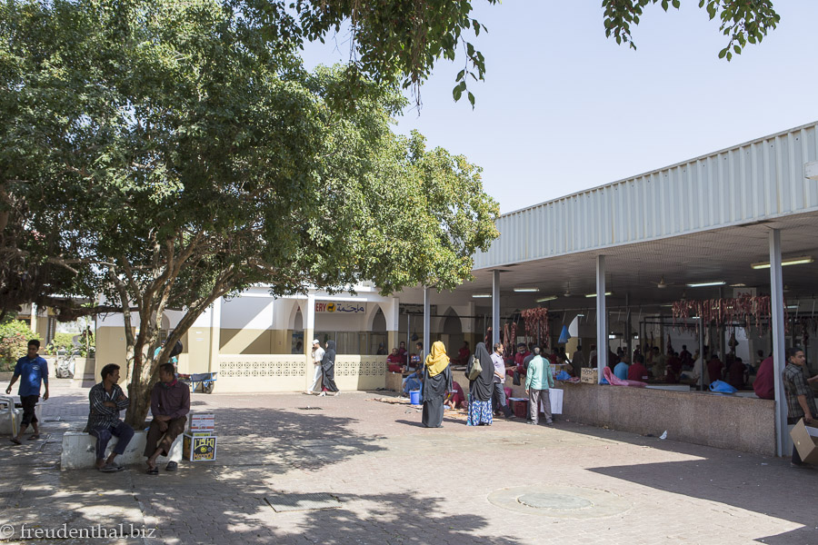 Fleischmarkt zum Innenhof des Salalah Central Market