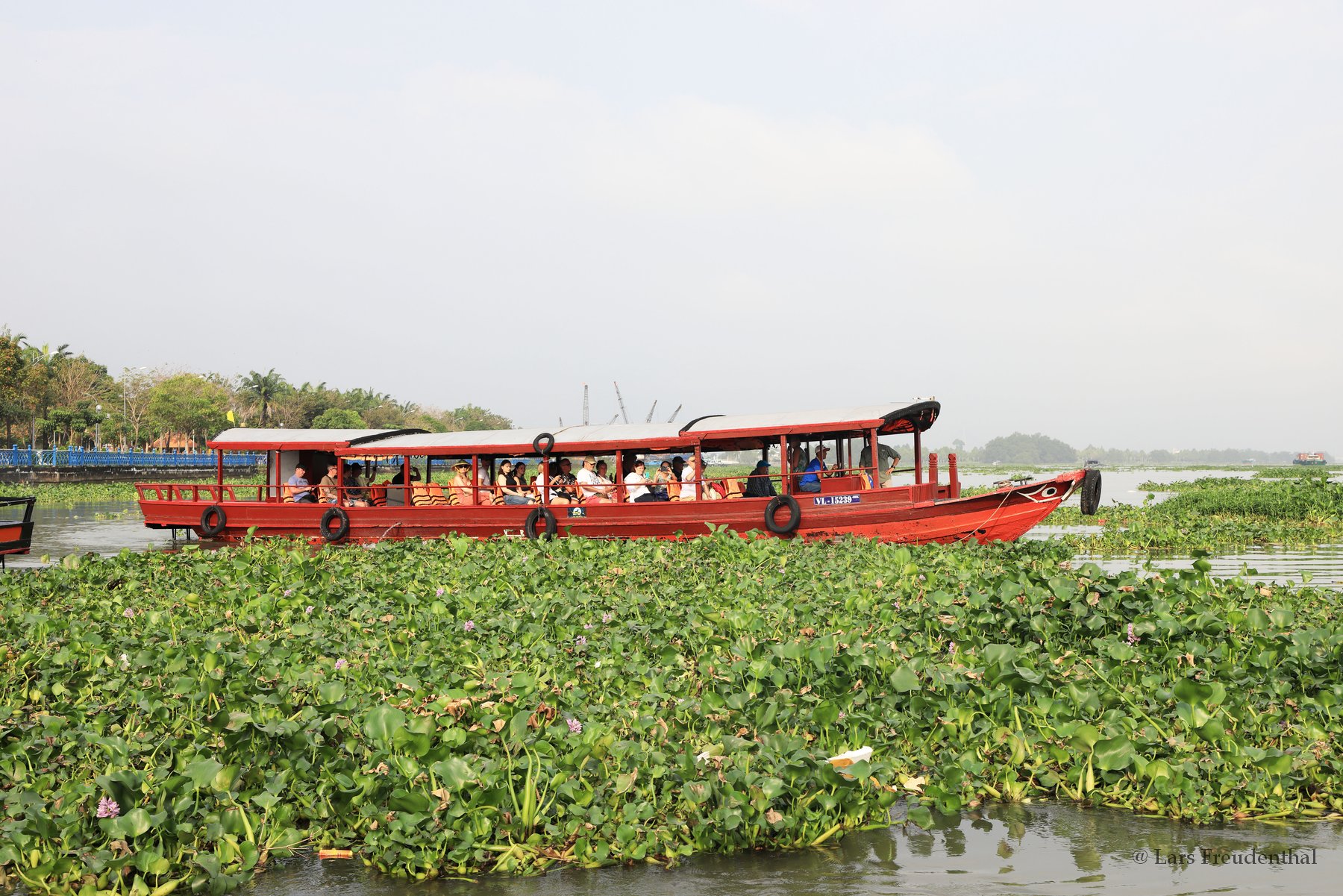 Sampanboot auf dem Mekong in Vietnam