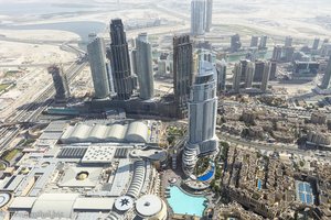 Ein Blick auf die Hochhäuser von Dubai