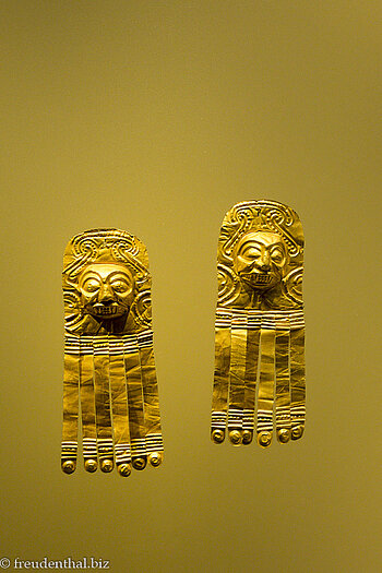 Körperschmuck der Muisca Indianer im Museo del Oro von Bogota