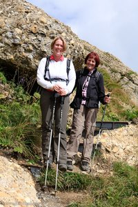 Annette und Rita auf dem Weg hoch zur Aussichtskanzel Speer
