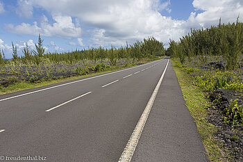 Küstenstraße über das Lavafeld Grand Brûlé