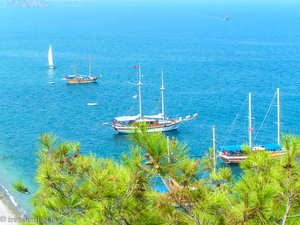 Unser Gulet Atlantis in der Mitte, Olympos in der Türkei