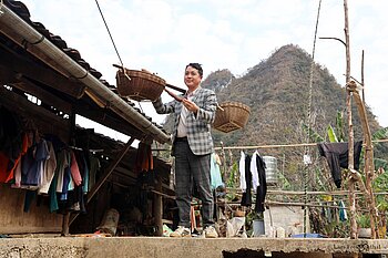 traditionelle Transportkörbe in Nordvietnam