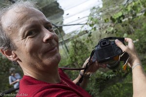 Lars und seine Schmetterlinge im Quindío Botanical Garden von Kolumbien.