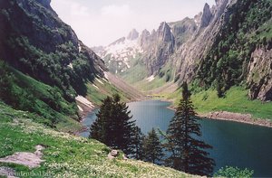 Blick auf den Fälensee und zum Widderalpstock