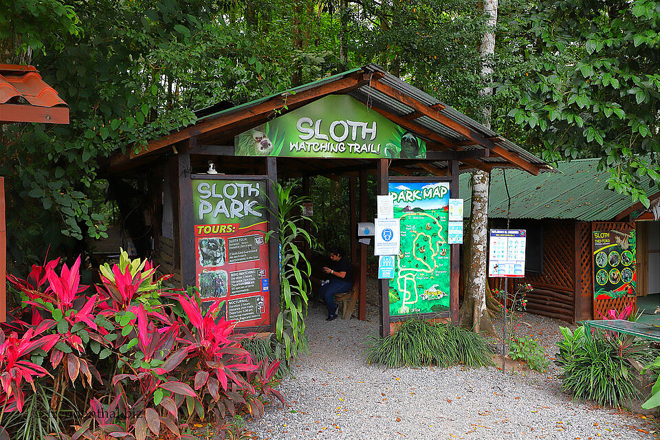 Eingang zum Sloth Park von La Fortuna in Costa Rica