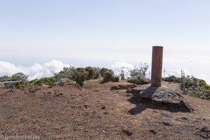 Gipfelstein auf dem Piton de Partage