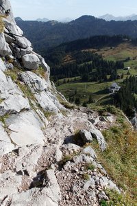 Steiler Aufstieg auf den Großen Mythen