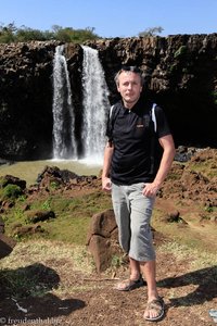 Lars vor dem Wasserfall des Blauen Nil
