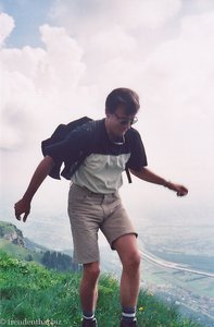 Lars beim Abstieg vom Hohen Kasten