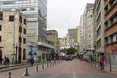 Ankunft in den Straßen von Bogota in Kolumbien