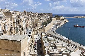 Ausblick von den Upper Barrakka Gardens auf Valletta