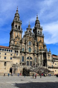 auf dem Kathedralenplatz von Santiago de Compostela