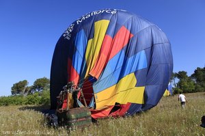 gelandeter Heißluftballon von Mallorca Balloons