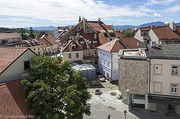 Aussicht auf Kranj vom Alten Postamt