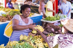 Bananen auf dem Markt von Victoria