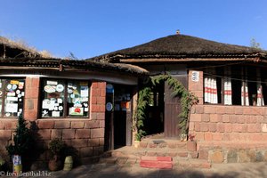 Eingang zum Restaurant vom Hotel Lal in Lalibela