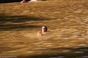 Annette im Thermalbecken vom Terra Nostra