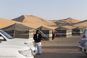 Aufbruchstimmung im Wüstencamp Al Hashman in der Rub al-Khali im Oman