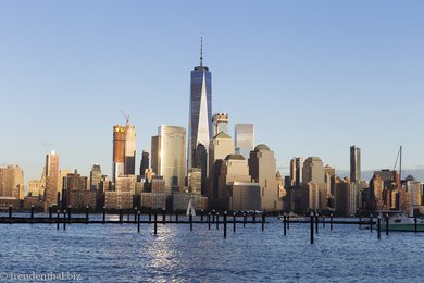 Aussicht von Newport auf die Skyline von Manhattan