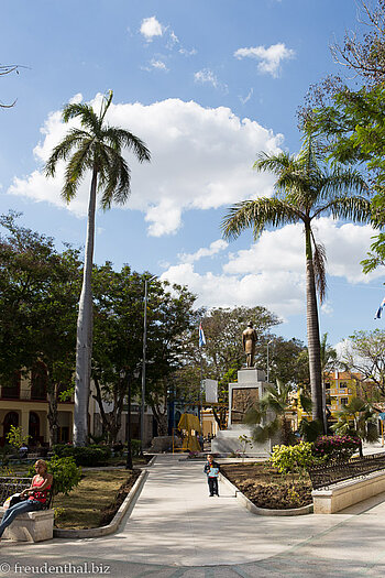 Palmen auf dem Parque Cespedes in Bayamo