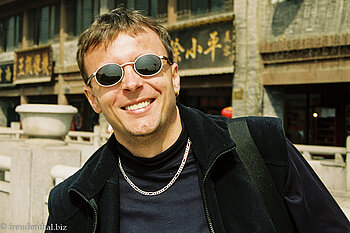 Lars beim Trommelturm von Xian