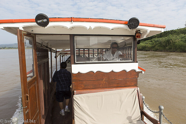 Kapitänshaus auf der Barke der Luang Say Cruise