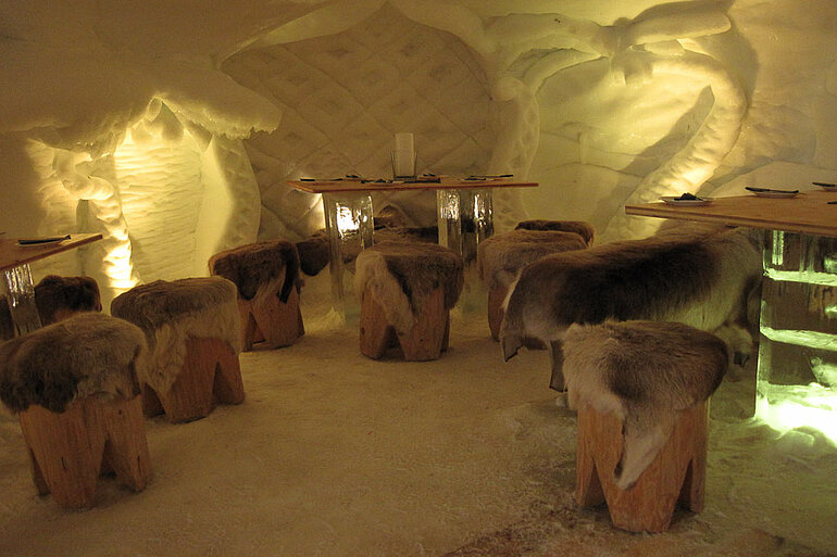 im Restaurant der Iglu Lodge Oberstdorf im Restaurant der Iglu Lodge von Oberstdorf