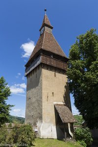 Turm der Kirchenburg von Biertan in Transsylvanien
