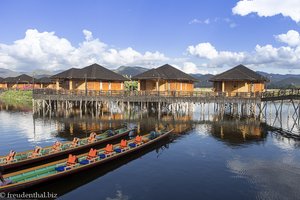 das Golden Island Cottage auf dem Inle-See