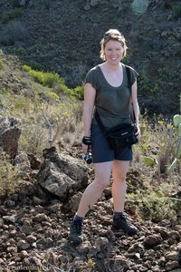 Annette bei der Hauswanderung in den Barranco del Pozo