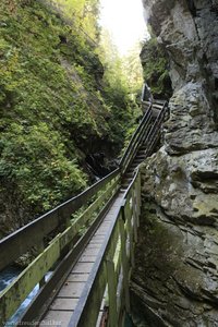 Holzstege und Brücken über die Klamm