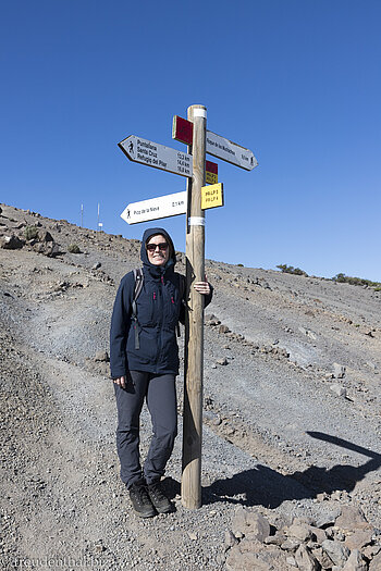 Es ist eisig in der Gipfelregion des Pico de la Nieve